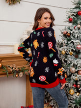 Load image into Gallery viewer, Christmas Pizza Tree Round Neck Long Sleeve Sweater