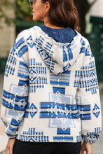 Load image into Gallery viewer, Geometric Quarter Zip Long Sleeve Hoodie