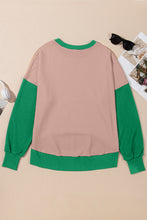 Load image into Gallery viewer, Contrast Round Neck Long Sleeve Sweatshirt