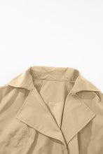 Load image into Gallery viewer, Collared Neck Tie Waist Buttoned Long Sleeve Trench Coat