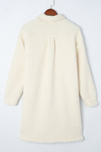 Load image into Gallery viewer, Collared Neck Long Sleeve Longline Teddy Jacket