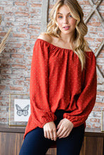 Load image into Gallery viewer, Heimish Full Size Swiss Dot Off Shoulder Top