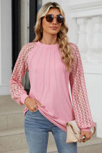 Load image into Gallery viewer, Round Neck Lace Long Sleeve Top