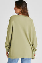 Load image into Gallery viewer, Waffle-Knit Long Sleeve Sweatshirt