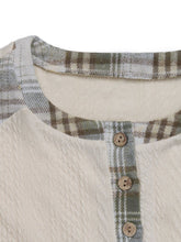 Load image into Gallery viewer, Perfee Plaid Half Button Long Sleeve T-Shirt