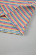 Load image into Gallery viewer, Striped Round Neck Top and Shorts Set