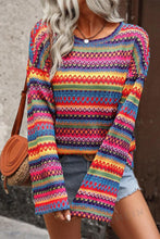 Load image into Gallery viewer, Contrast Round Neck Long Sleeve Top