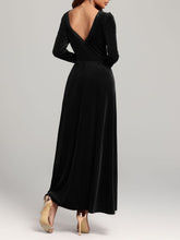 Load image into Gallery viewer, Velvet Square Neck Long Sleeve Dress
