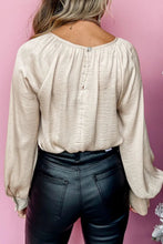 Load image into Gallery viewer, Sequin Round Neck Long Sleeve Blouse