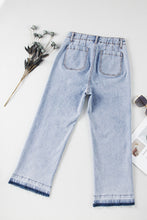 Load image into Gallery viewer, Raw Hem Straight Jeans with Pockets