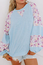 Load image into Gallery viewer, Printed Round Neck Balloon Sleeve Sweatshirt