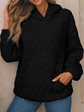 Load image into Gallery viewer, Textured Long Sleeve Hoodie with Pockets