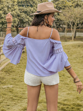 Load image into Gallery viewer, Square Neck Flare Sleeve Blouse