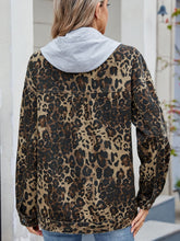 Load image into Gallery viewer, Pocketed Leopard Long Sleeve Denim Jacket