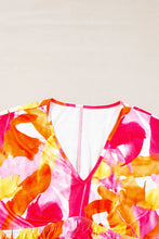 Load image into Gallery viewer, Printed V-Neck Three-Quarter Sleeve Blouse