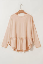 Load image into Gallery viewer, Curved Hem V-Neck Long Sleeve Top