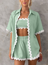 Load image into Gallery viewer, Contrast Trim Half Sleeve Top and Shorts Set