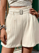 Load image into Gallery viewer, Textured High Waist Shorts with Pockets