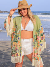Load image into Gallery viewer, Plus Size Fringe Open Front Cover-Up