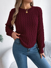 Load image into Gallery viewer, Asymmetric Hem Round Neck Long Sleeve Sweater