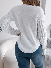 Load image into Gallery viewer, Asymmetric Hem Round Neck Long Sleeve Sweater
