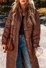 Load image into Gallery viewer, Pocketed Bubble Texture Long Sleeve Longline Winter Coat