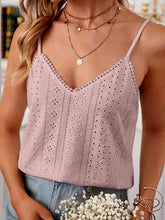Load image into Gallery viewer, Eyelet Lace Detail V-Neck Cami
