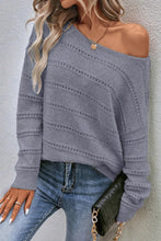 Load image into Gallery viewer, Boat Neck Dropped Shoulder Sweater