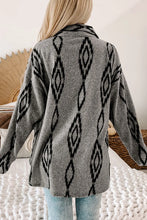 Load image into Gallery viewer, Pocketed Geometric Collared Neck Button Down Shacket