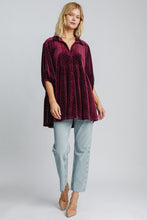 Load image into Gallery viewer, Umgee Full Size Polka Dot Button Up Half Sleeve Shirt