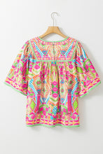 Load image into Gallery viewer, Printed Round Neck Half Sleeve Blouse