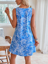 Load image into Gallery viewer, Lace Detail Printed V-Neck Sleeveless Dress