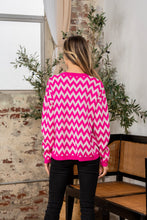 Load image into Gallery viewer, Sew In Love Full Size Wave Stripe Contrast Long Sleeve Sweater