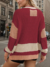 Load image into Gallery viewer, Contrast Button Up Long Sleeve Cardigan