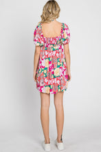 Load image into Gallery viewer, GeeGee Floral Ruff Sleeve Mini Dress