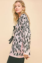 Load image into Gallery viewer, Davi &amp; Dani Leopard Ribbon Tie Front Loose Fit Cardigan