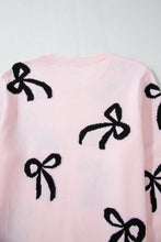 Load image into Gallery viewer, Bow Pattern Round Neck Loose Fit Sweater