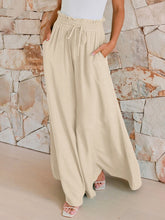 Load image into Gallery viewer, Drawstring Wide Leg Pants with Pockets