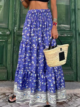 Load image into Gallery viewer, Full Size Tiered Printed Elastic Waist Skirt