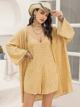 Load image into Gallery viewer, Printed Halter Neck Romper and Cover Up Set