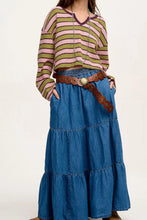 Load image into Gallery viewer, Striped Notched Long Sleeve T-Shirt