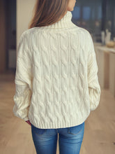 Load image into Gallery viewer, Cable-Knit Turtleneck Long Sleeve Sweater