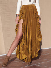 Load image into Gallery viewer, Slit Ruffled Wide Leg Pants