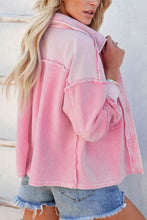 Load image into Gallery viewer, Exposed Seam Collared Neck Drop Shoulder Jacket
