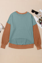 Load image into Gallery viewer, Contrast Round Neck Long Sleeve Sweatshirt