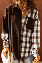 Load image into Gallery viewer, Plaid Button Up Drop Shoulder Shacket
