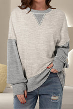 Load image into Gallery viewer, Contrast Round Neck Long Sleeve Sweatshirt
