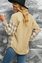 Load image into Gallery viewer, Plaid Button Up Drop Shoulder Shacket