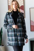 Load image into Gallery viewer, Heimish Plaid Button Down Long Sleeve Hooded Cardigan