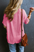 Load image into Gallery viewer, Color Block V-Neck Short Sleeve T-Shirt